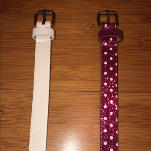 Girls pink and white belt